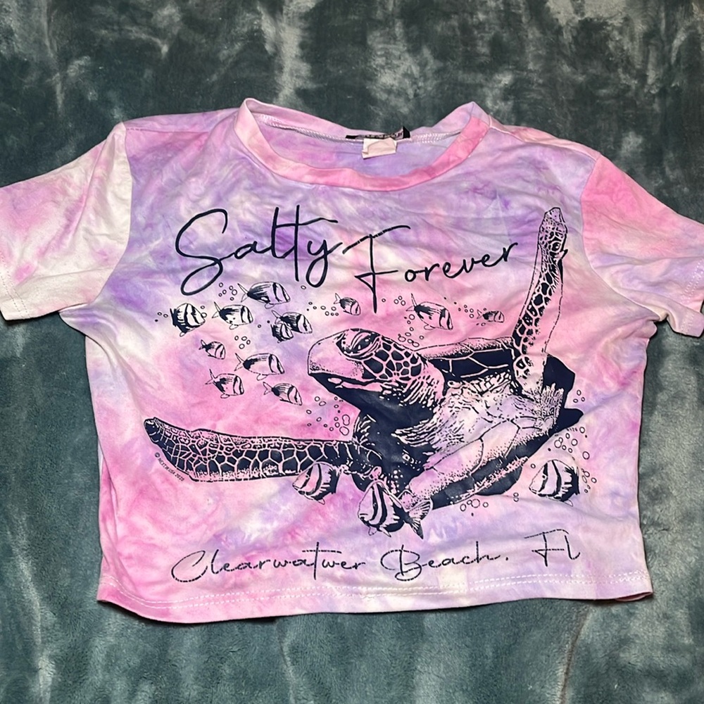 Turtle Pink & purple crop top